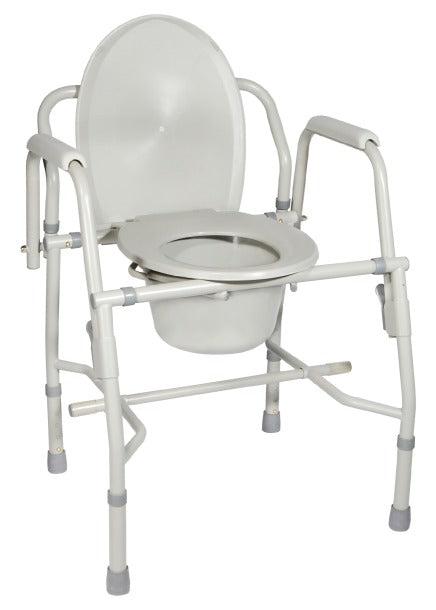 Deluxe Steel Drop-Arm Commode