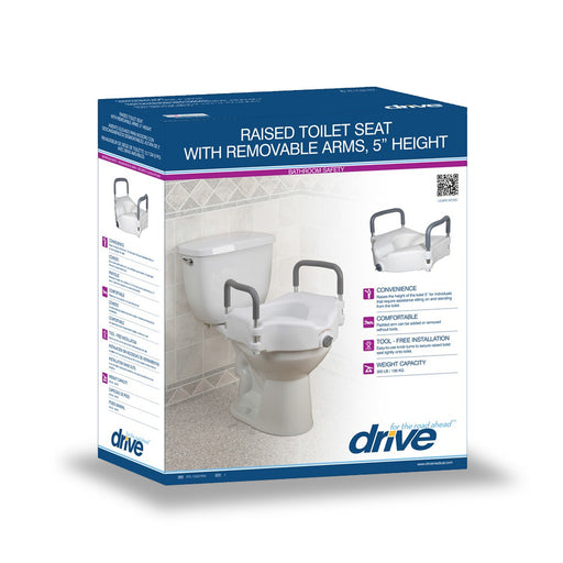 2-in-1 Locking Raised Toilet Seat with Tool-free Removable Arms