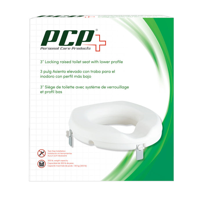 Low Profile Molded Toilet Seat Riser - 3" Rise
