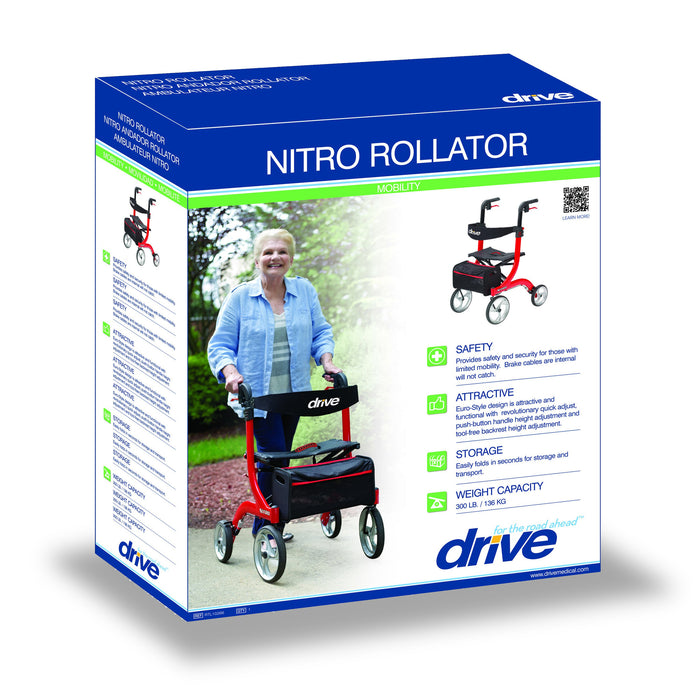 Nitro Aluminum Rollator, 10" Casters