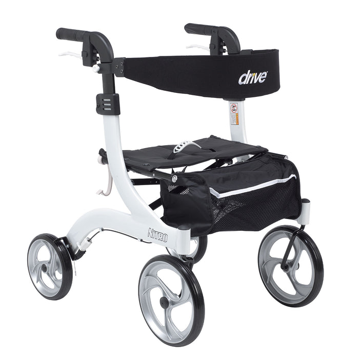 Nitro Aluminum Rollator, Hemi Height, 10" Casters
