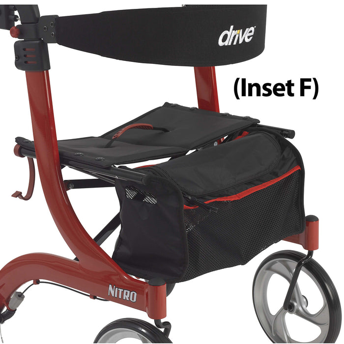 Nitro Aluminum Rollator, 10" Casters