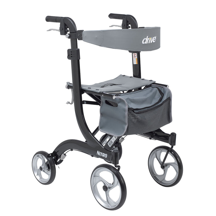Nitro Aluminum Rollator, Tall Height, 10" Casters
