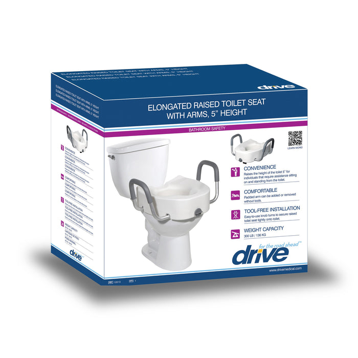 Premium Plastic, Raised, Elongated Toilet Seat with Lock