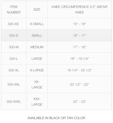 MKO Knee Support Spiral Stays (Closed Patella)