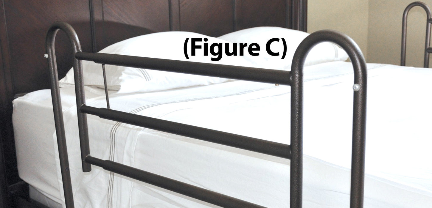 Adjustable Length Home-Style Bed Rail Tool-Free