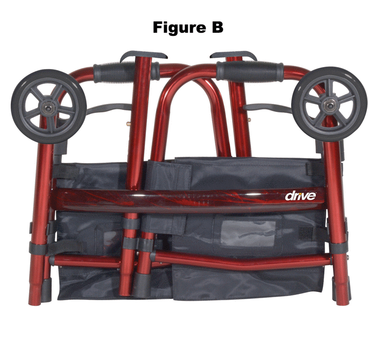 Deluxe Folding Travel Walker with 5" Wheels