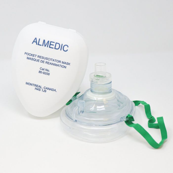 Pocket Resuscitator CPR Pocket Mask - Adult - White Case w/Clip