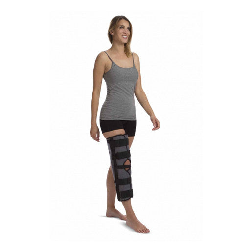 3-Panel Knee Immobilizer Full Leg Support Brace, Aluminum alloy Straight  Knee Splint - for Knee Pre-and Postoperative & Injury or Surgery Recovery
