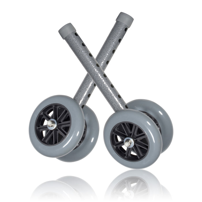 5" Bariatric Walker Wheels with Two Sets of Rear Glides