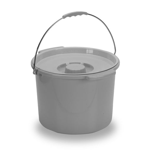 Commode Bucket with Metal Handle and Cover (12 Quart)