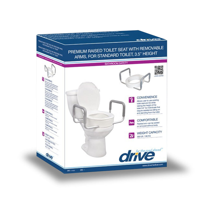 Premium Raised Toilet Seat with Removable Arms