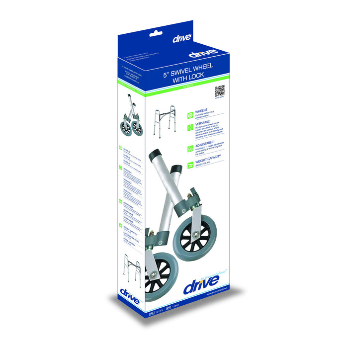 Swivel Wheel with Lock & Two Sets of Rear Glides