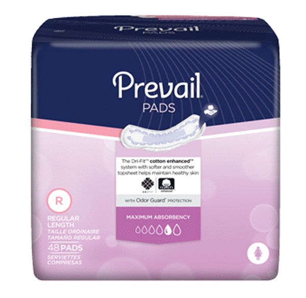 Prevail® Bladder Control Pad 13 Inch Length Moderate Absorbency
